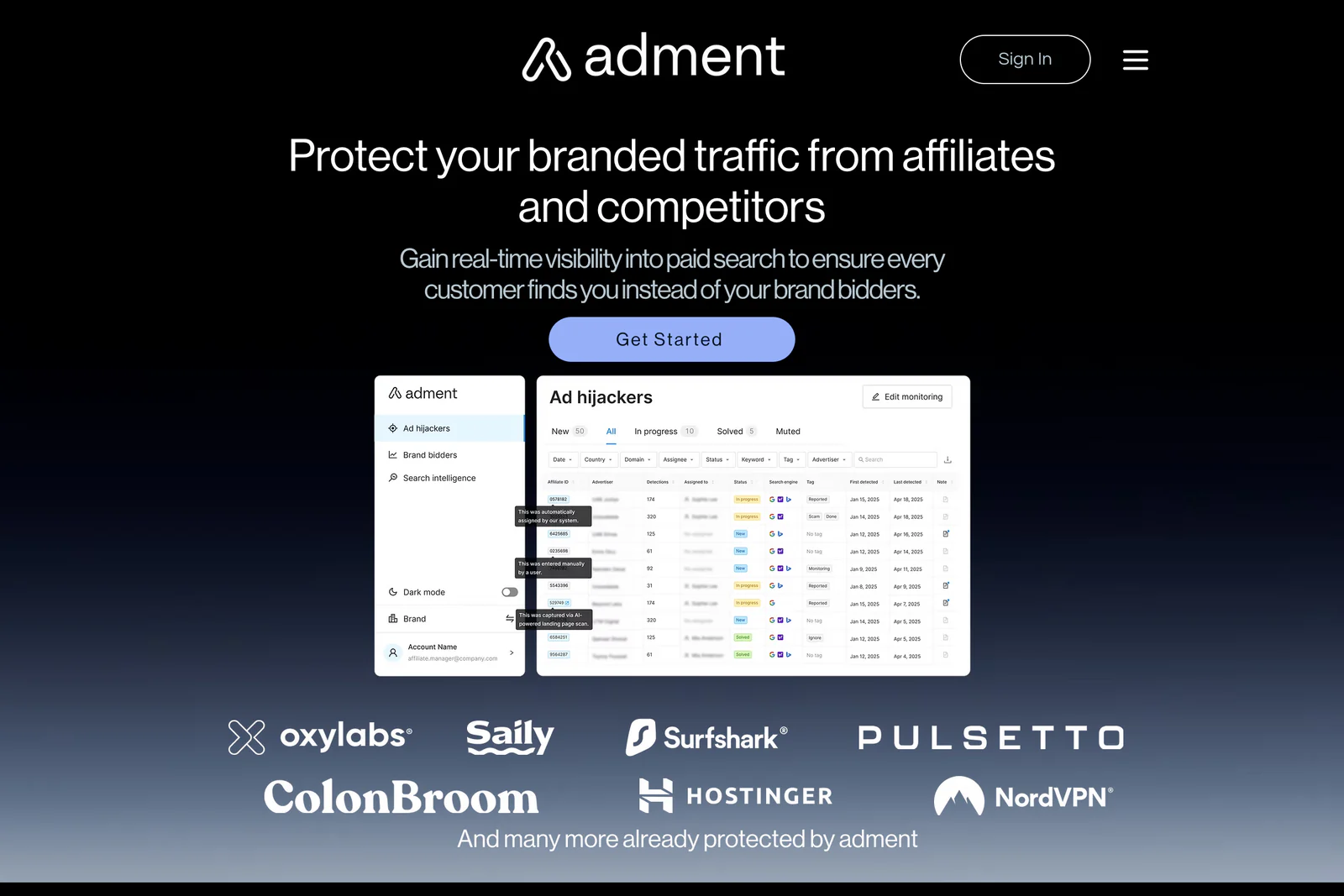 adment.ai home page.webp