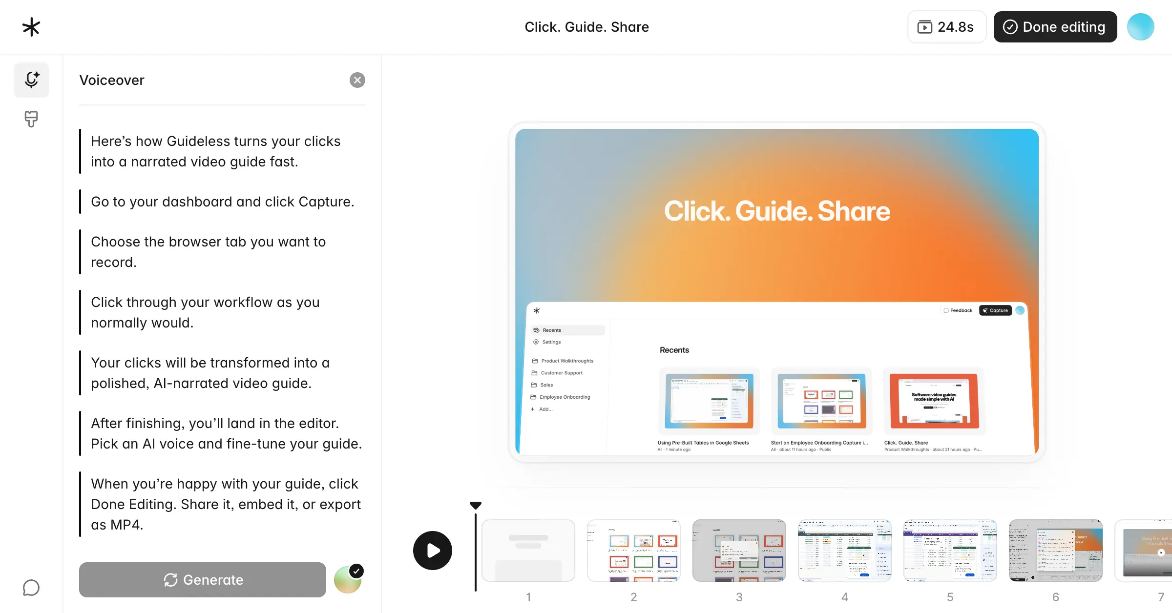 guideless.ai guide narratio editing screen.webp
